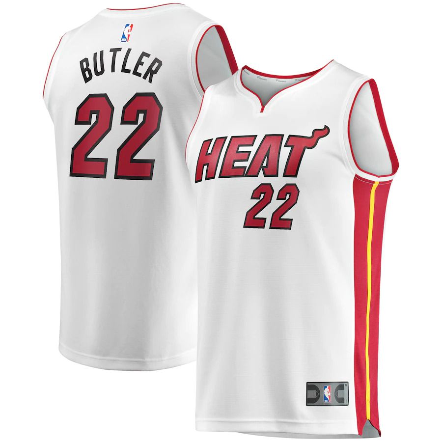 Men Miami Heat #22 Jimmy Butler Fanatics Branded White Fast Break Replica Player NBA Jersey